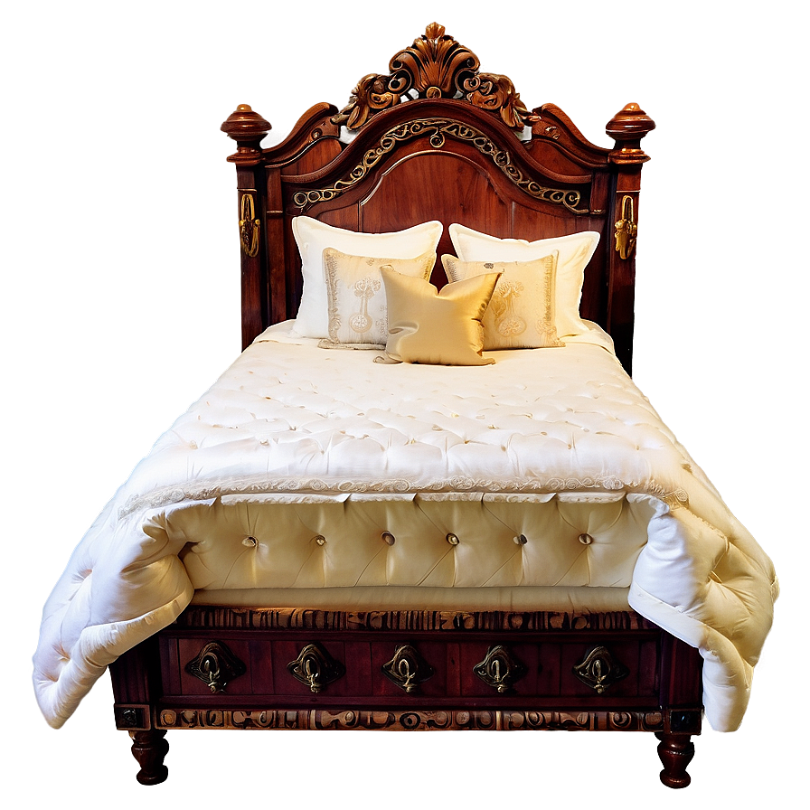 White Queen Size Bed Png 06132024