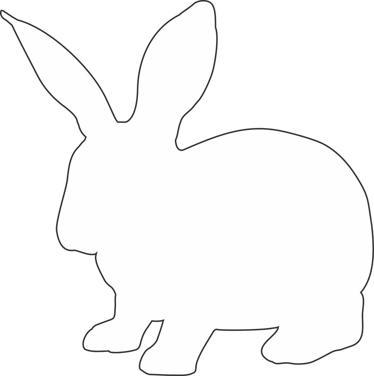 White Rabbit Silhouette Graphic