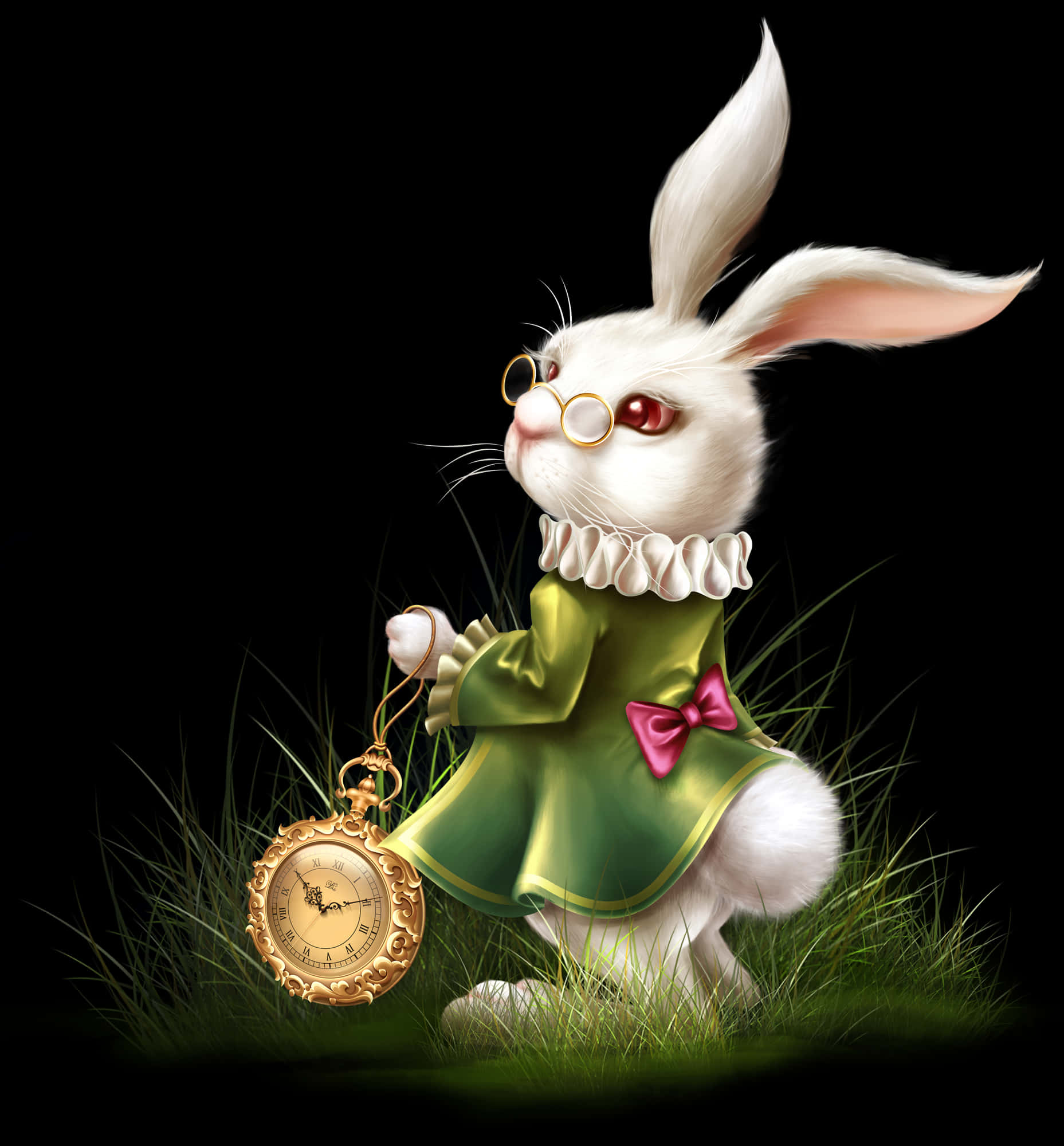 White Rabbit With Pocket Watch