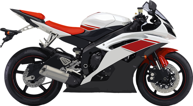 White Red Sport Motorcycle