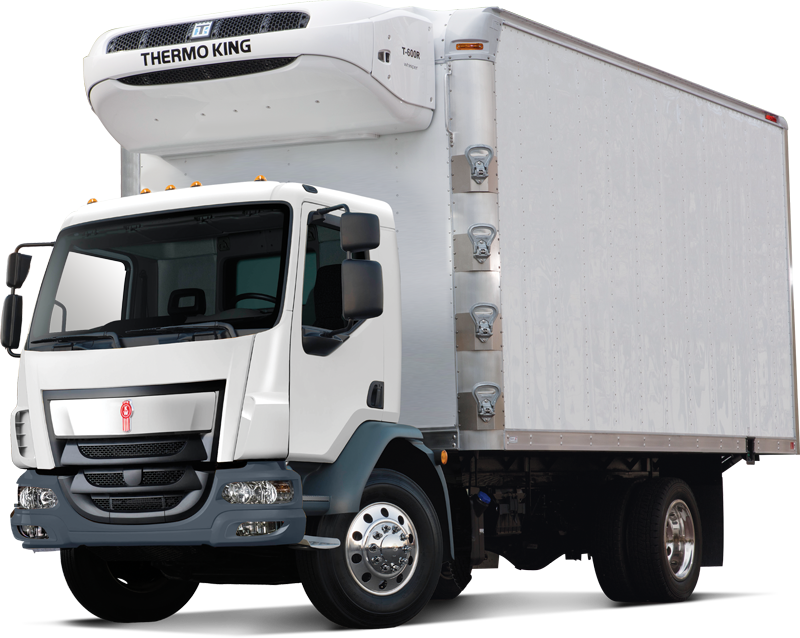 White Refrigerated Commercial Truck