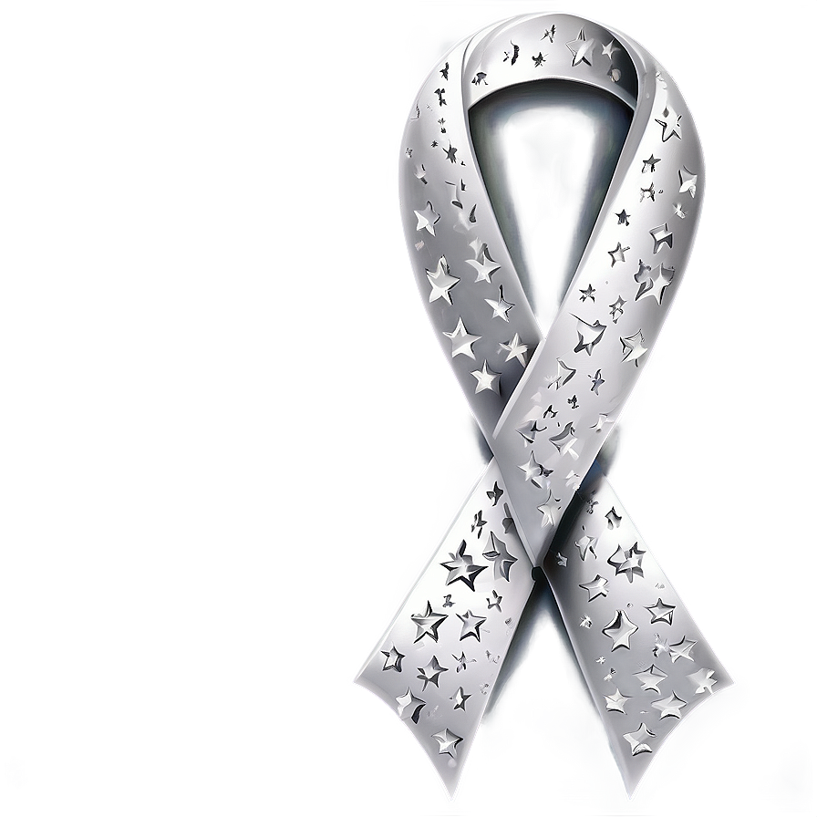 White Ribbon With Stars Png Tad