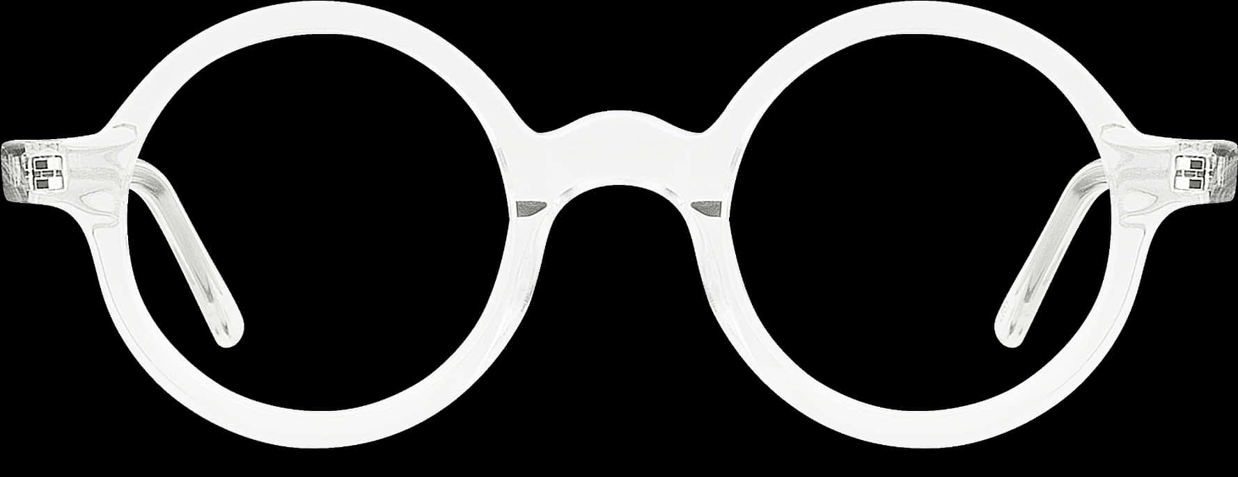 White Round Glasses Transparent Background
