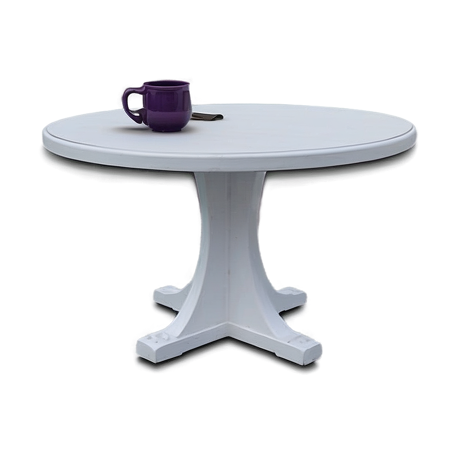 White Round Table Png Qmq7