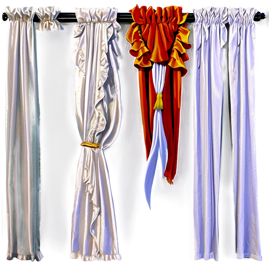 White Ruffled Curtains Png Gfn86