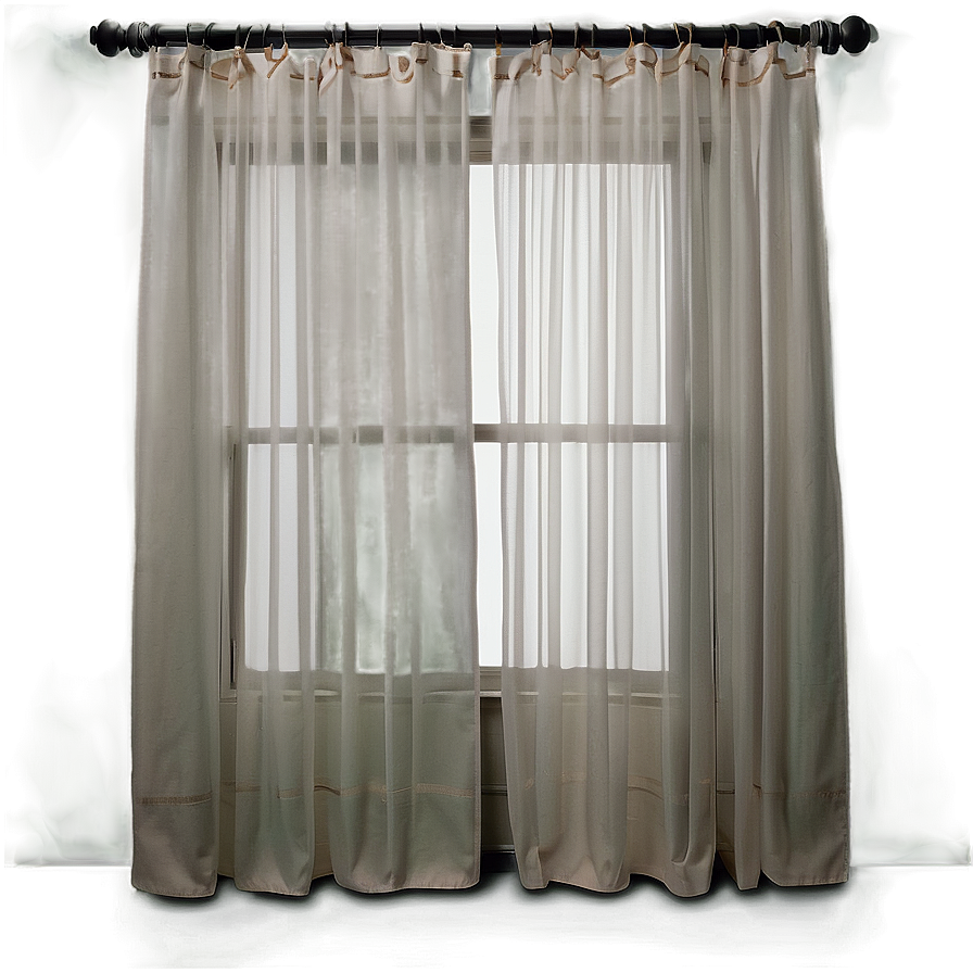 White Sheer Voile Curtains Png 4