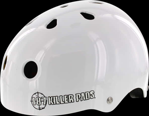 White Skateboard Helmet187 Killer Pads