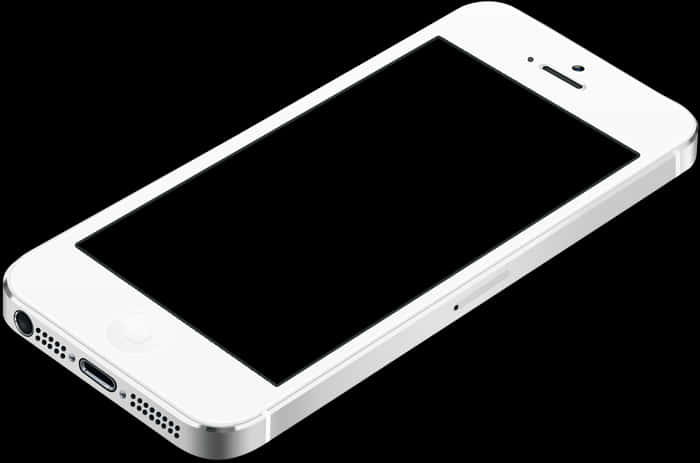 White Smartphone Isolatedon Black Background