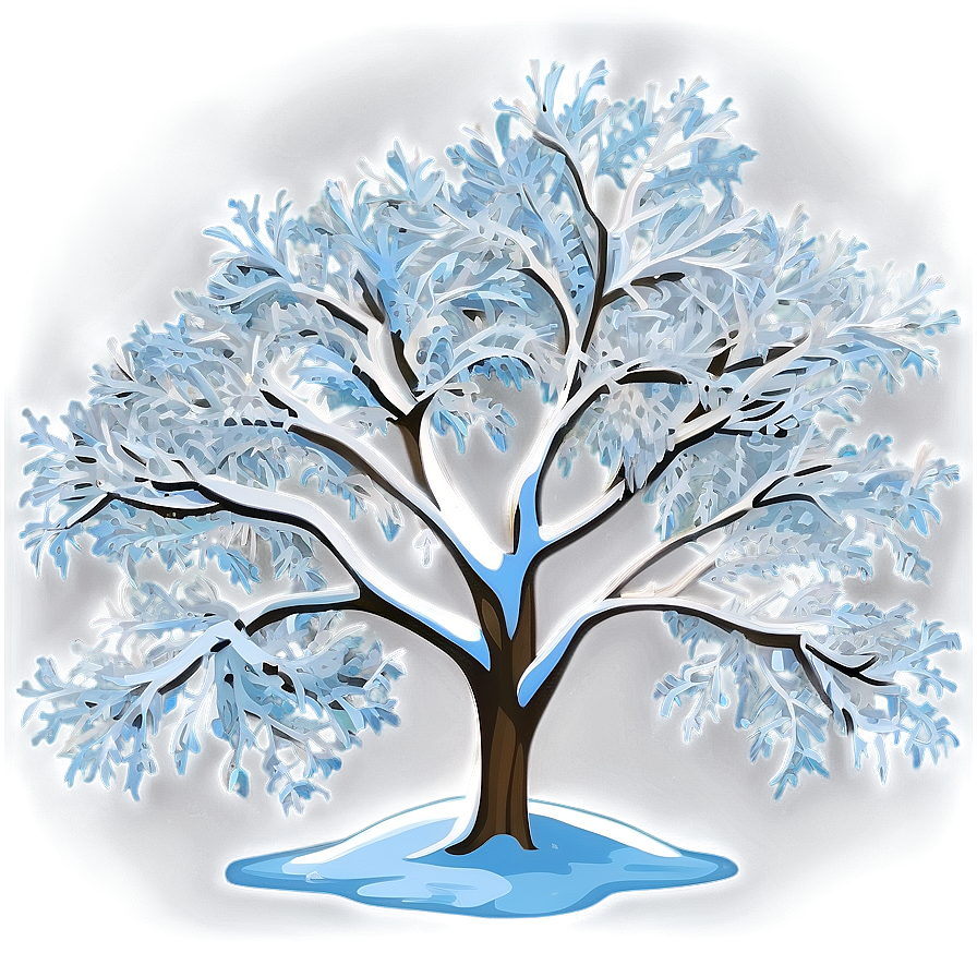 White Snow Tree Png 2