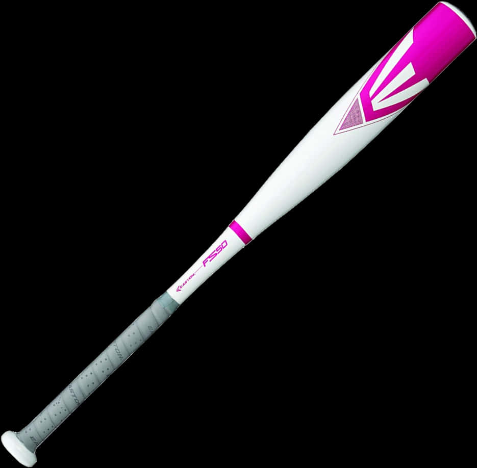 White Softball Batwith Pink Details