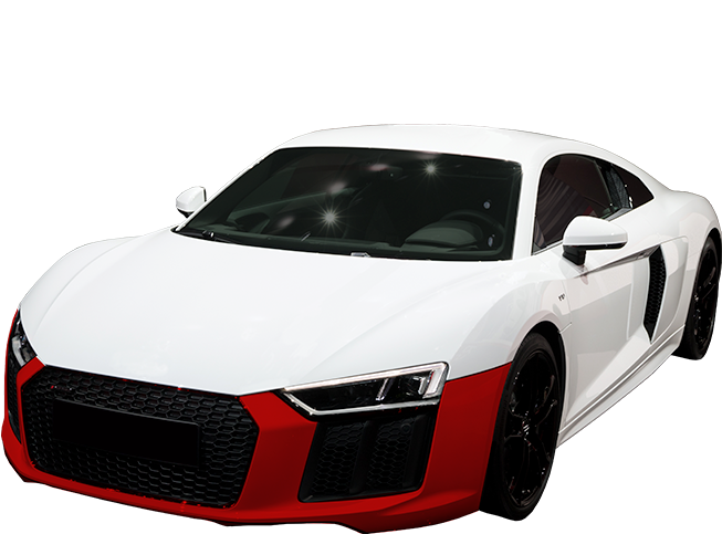 White Sports Car Front Bumper Promotion