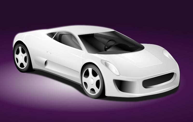 White Sports Car Illustration