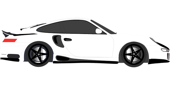 White Sports Car Silhouette