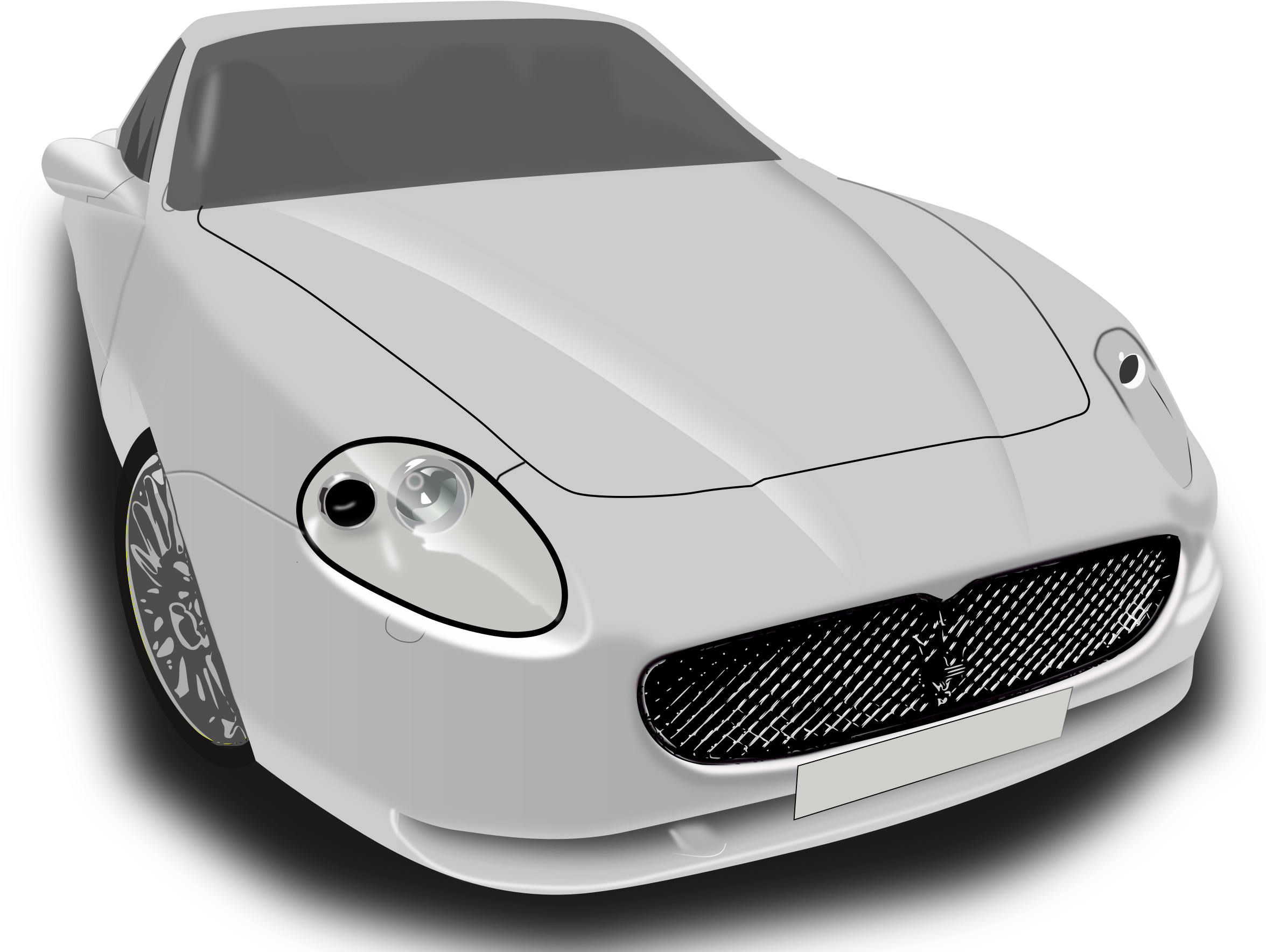 White Sports Car Vector Illustration