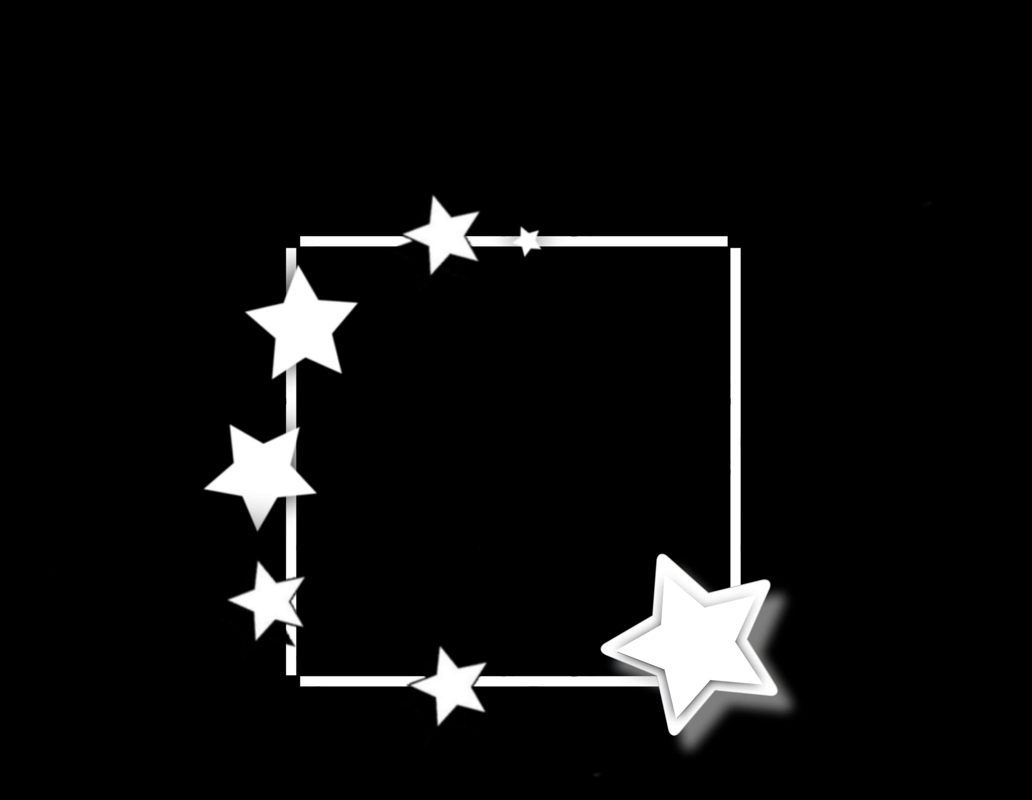 White Star Frameon Black Background