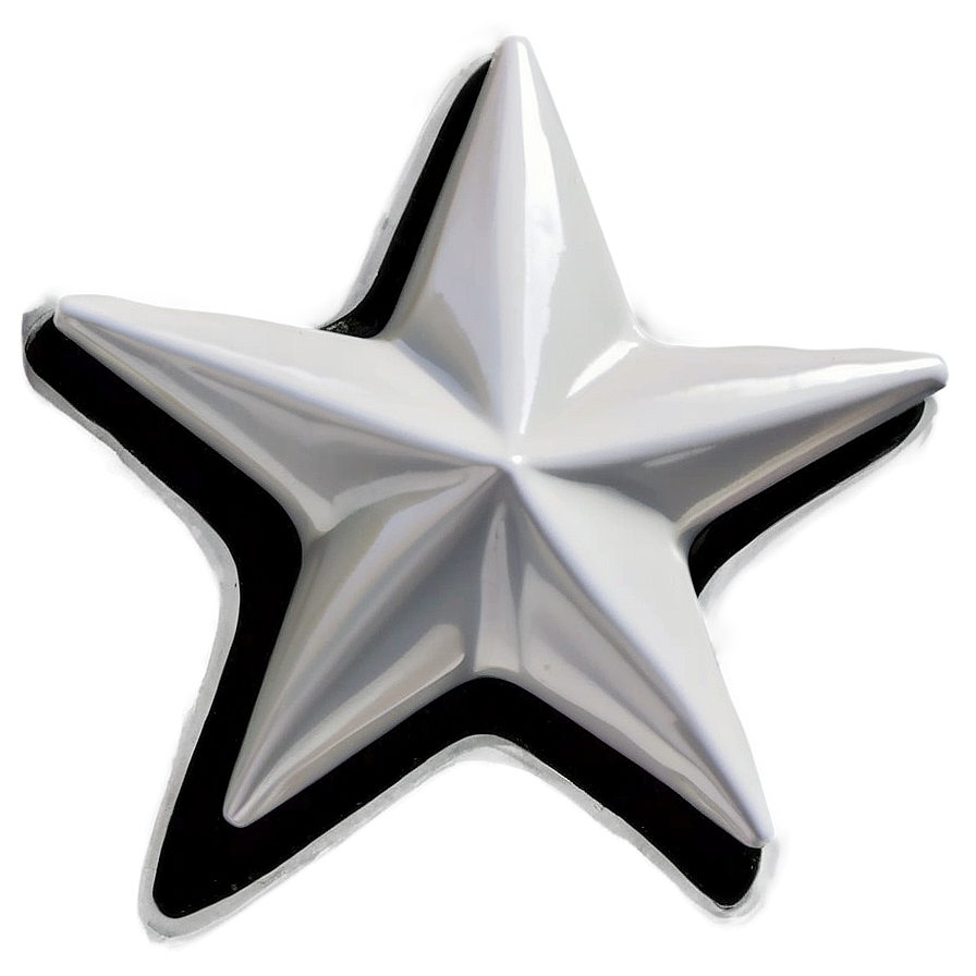 White Star With Shadow Png Xmj