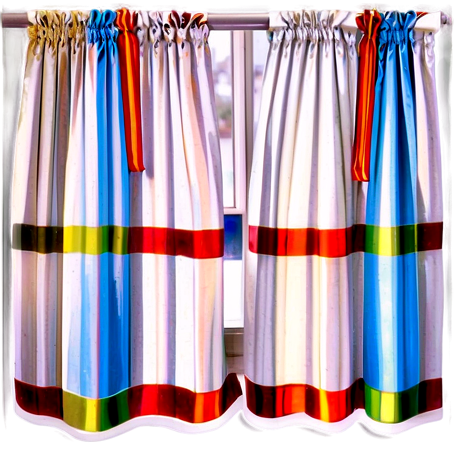 White Striped Curtains Png 47