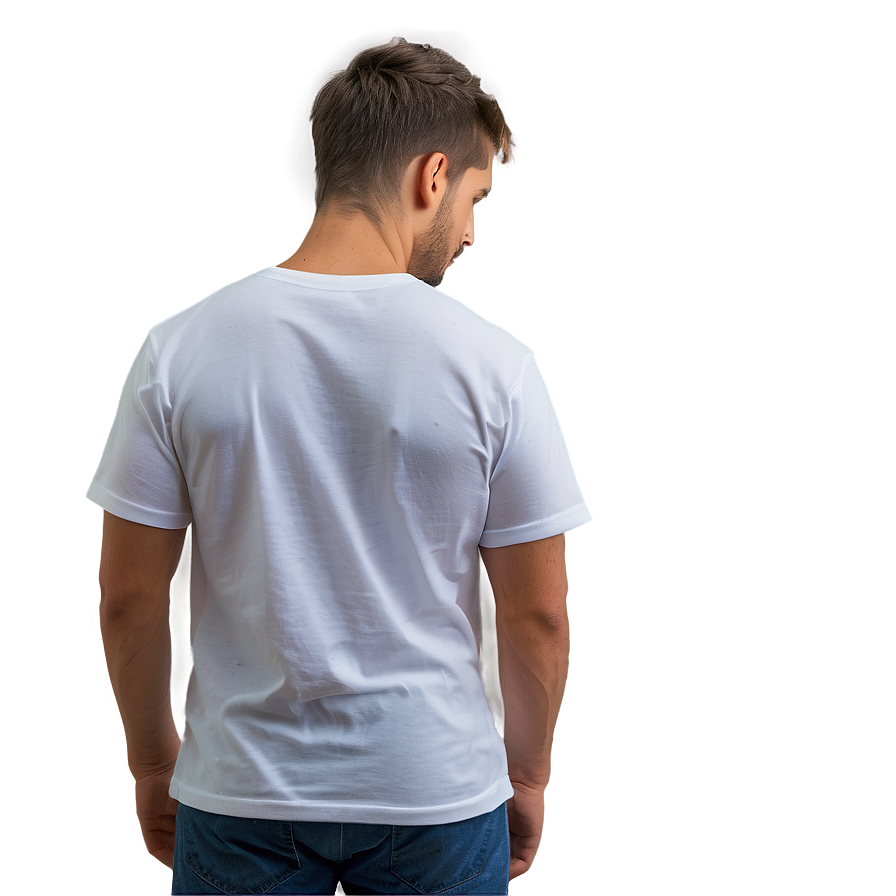 White T-shirt Back View Png 05252024
