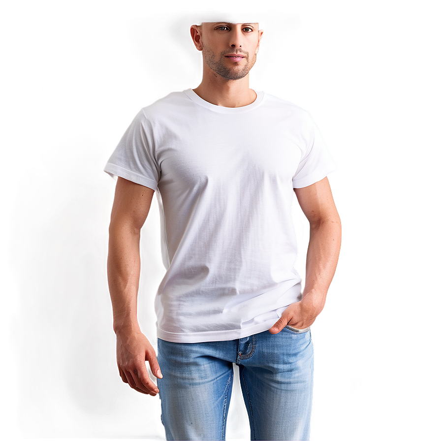 White T-shirt Mockup For Apparel Design Png 06132024