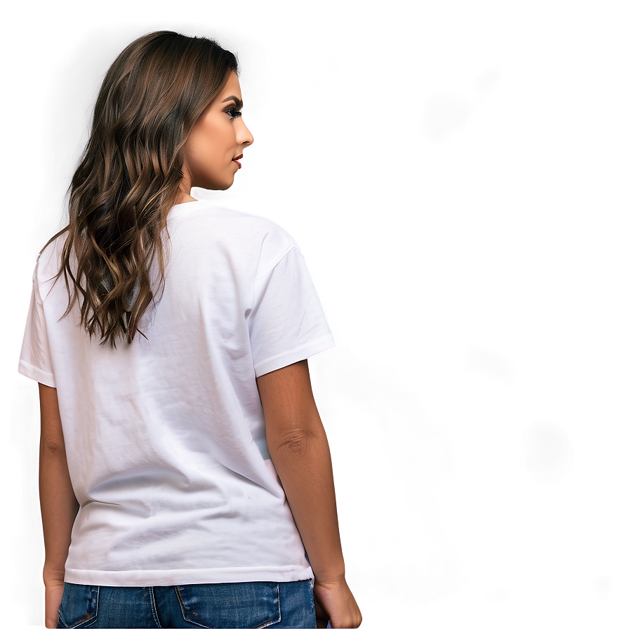 White T-shirt Mockup Side View Png Cit