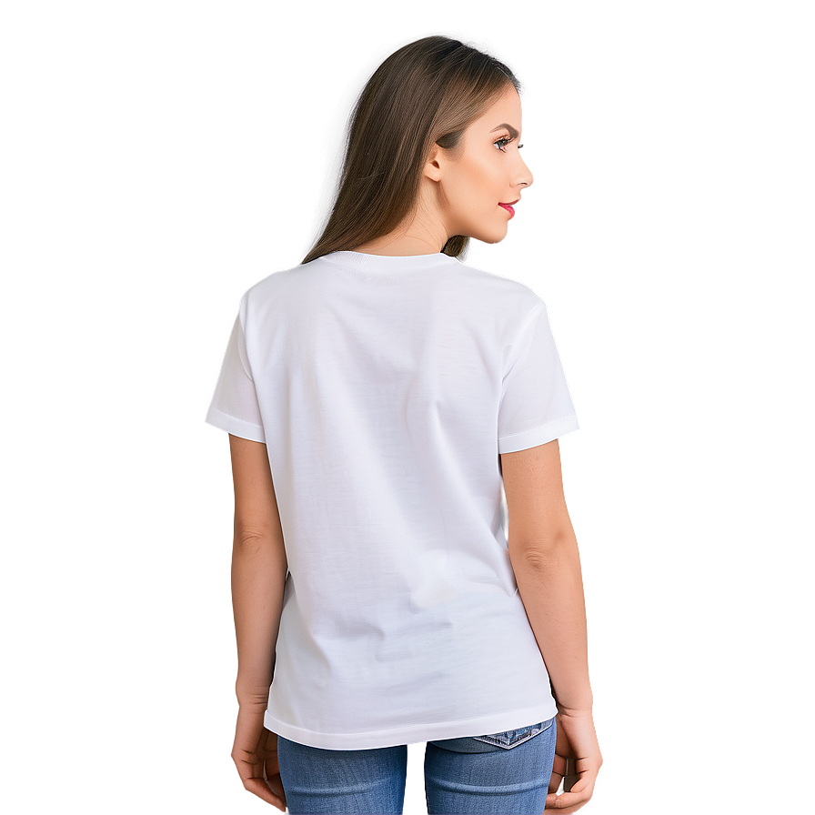 White T-shirt With Logo Mockup Png 29