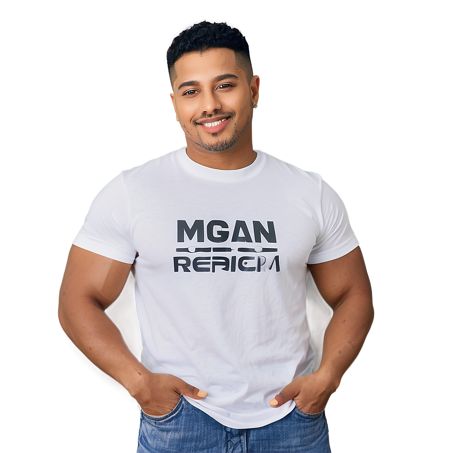 White T-shirt With Logo Space Png Alj