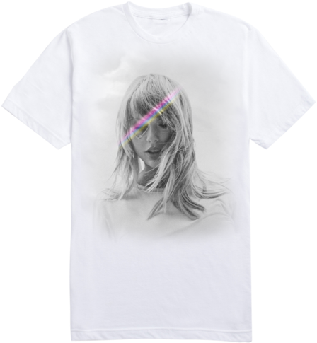 White T Shirtwith Female Portrait Graphic