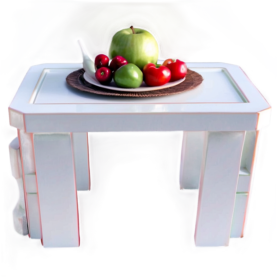 White Table 3d View Png 06122024