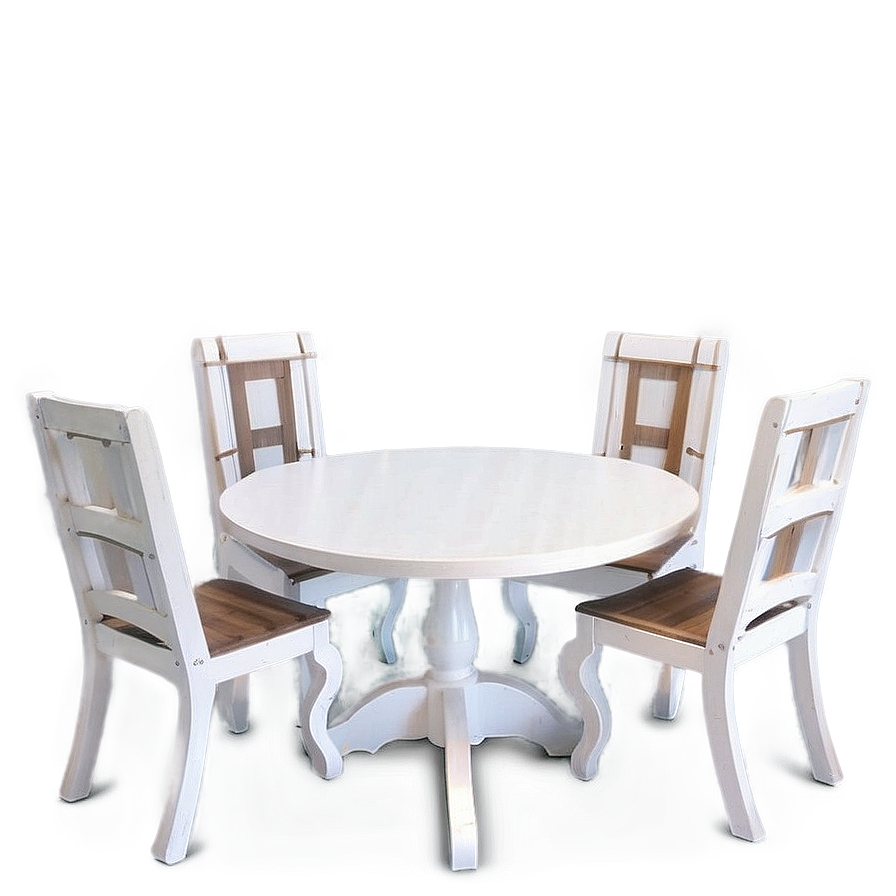 White Table For Four Png Tji72