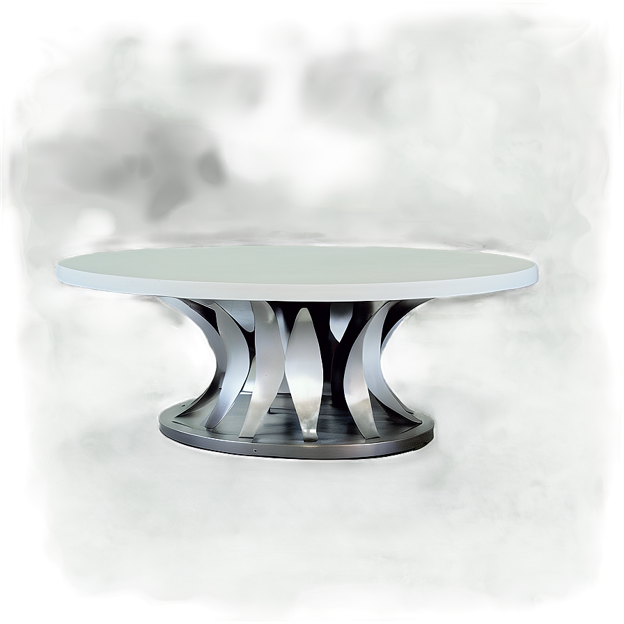 White Table With Silver Legs Png 06122024