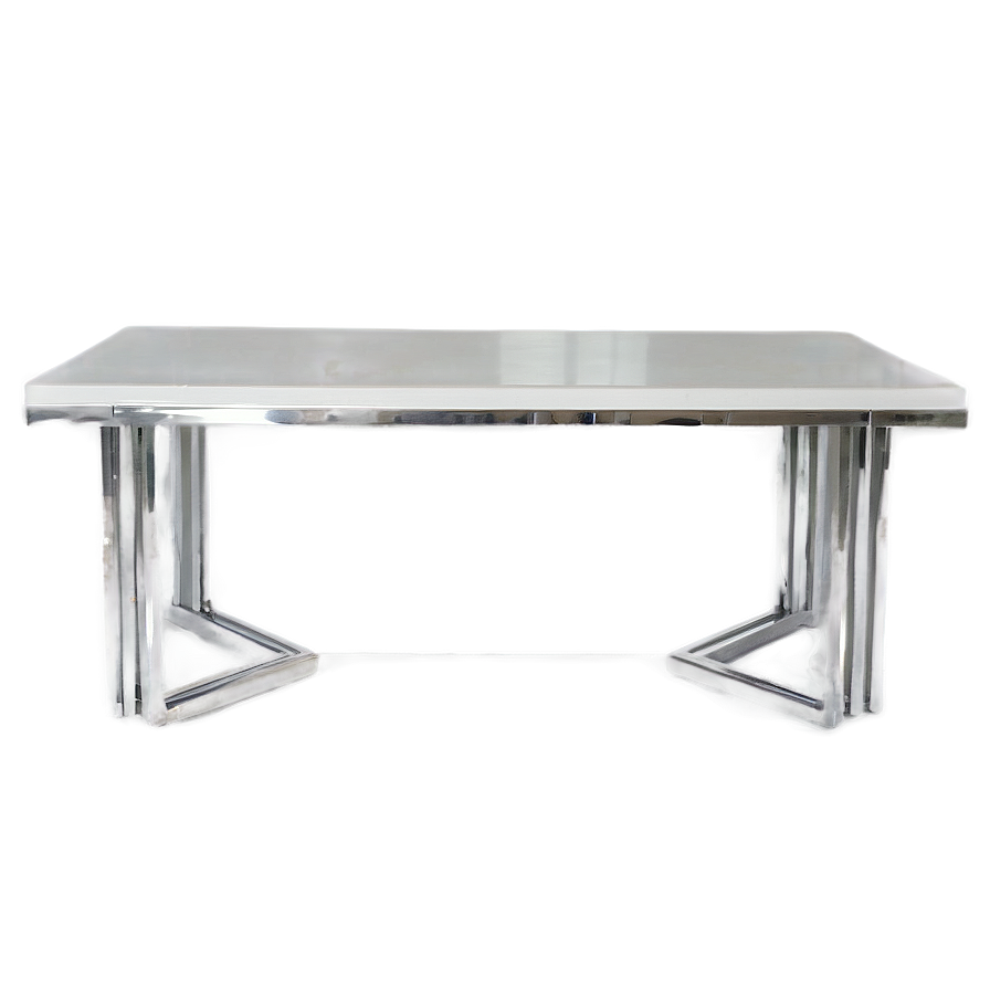 White Table With Silver Legs Png 06122024