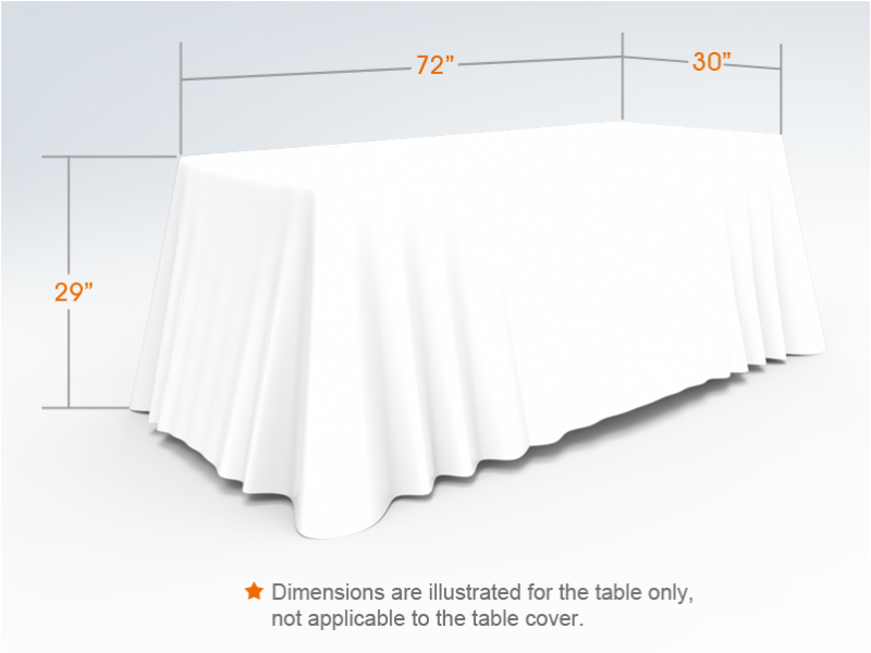 White Tablecloth Dimensions Illustration