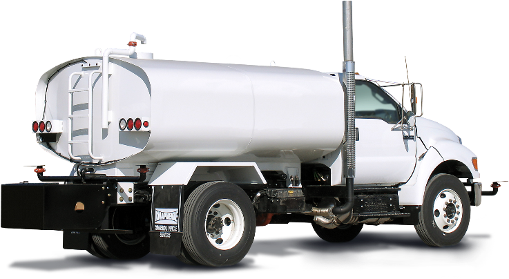 White Tanker Truck Side View