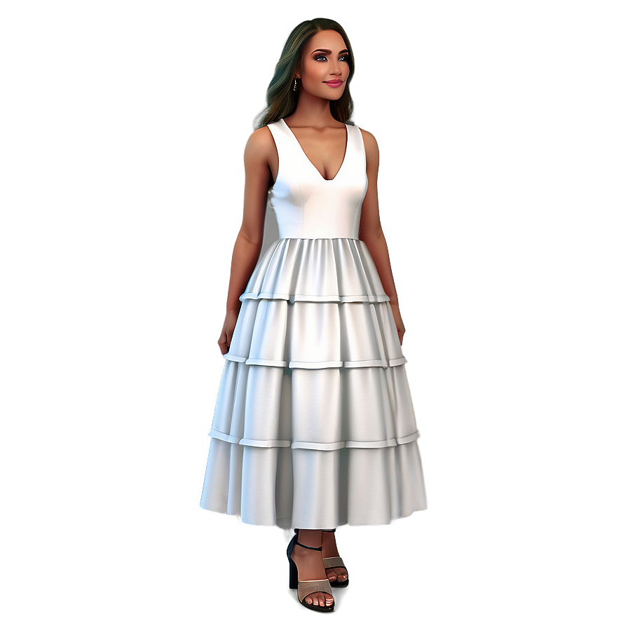 White Tiered Dress Charm Png 06212024