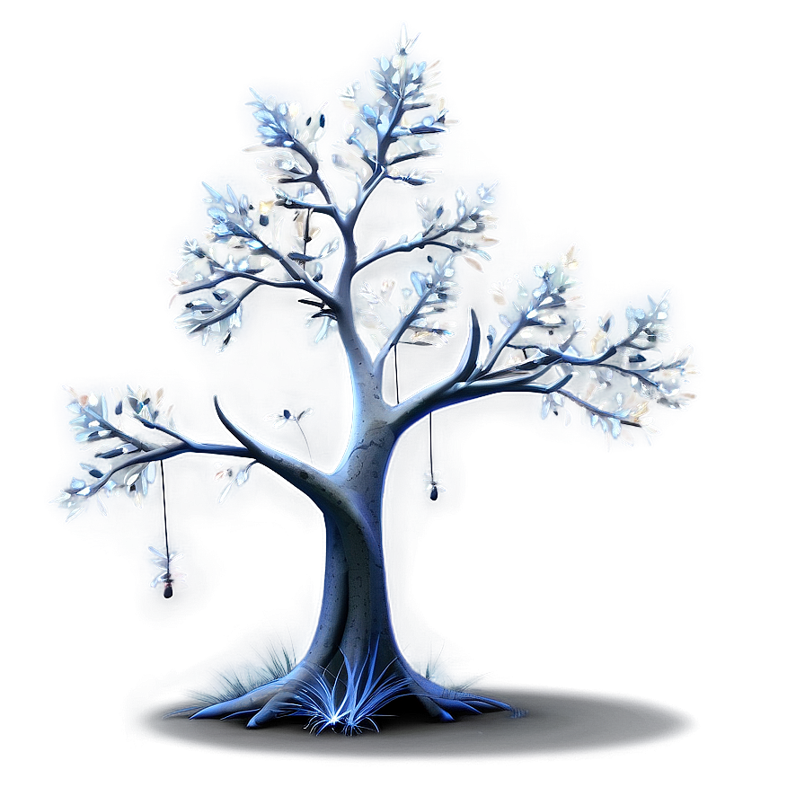 White Tree At Night Scene Png Xmu