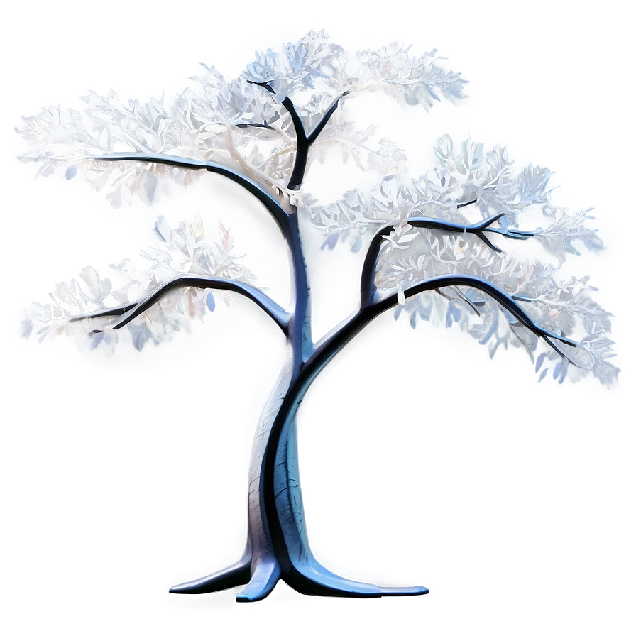 White Tree In Abstract Form Png Kqa54