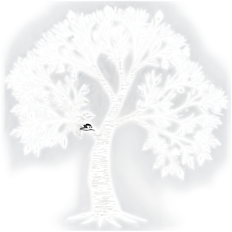 White Tree With Birds Clipart Png 81