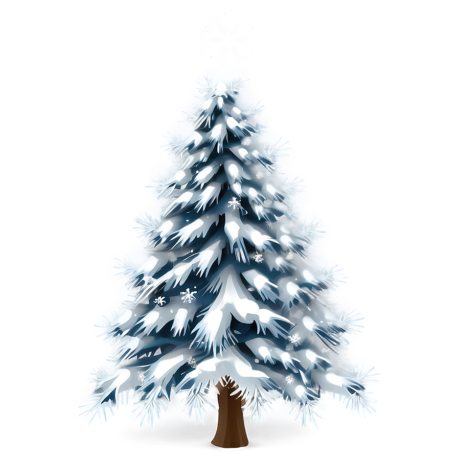 White Tree With Snowflakes Png 10