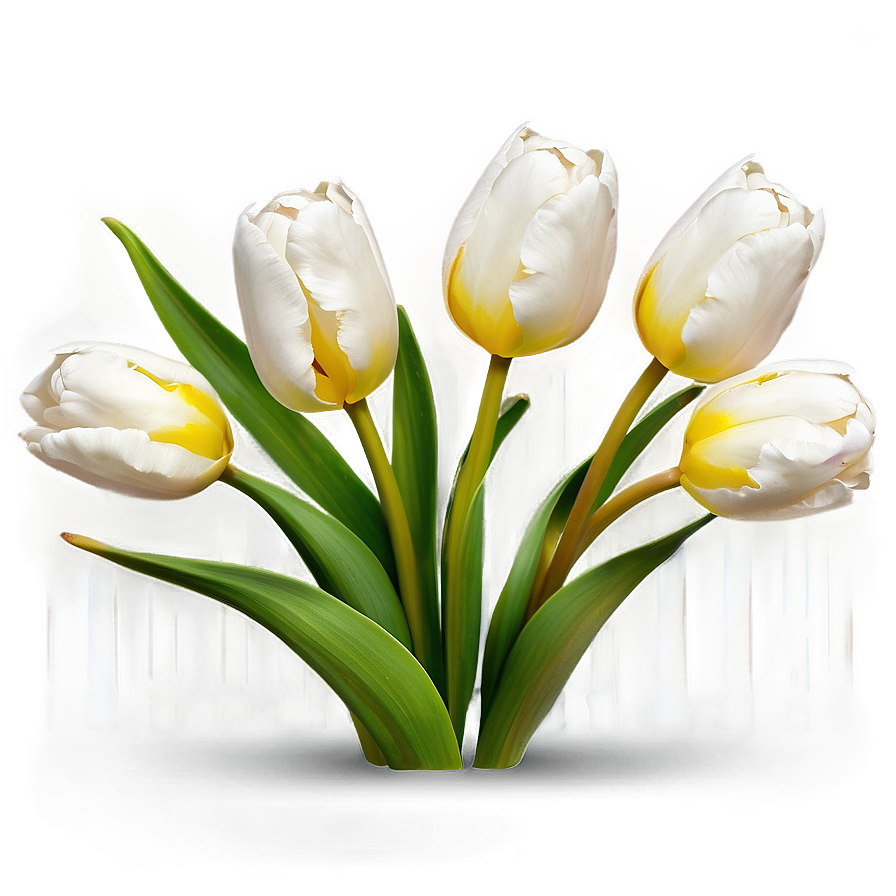 White Tulips Elegance Png 4