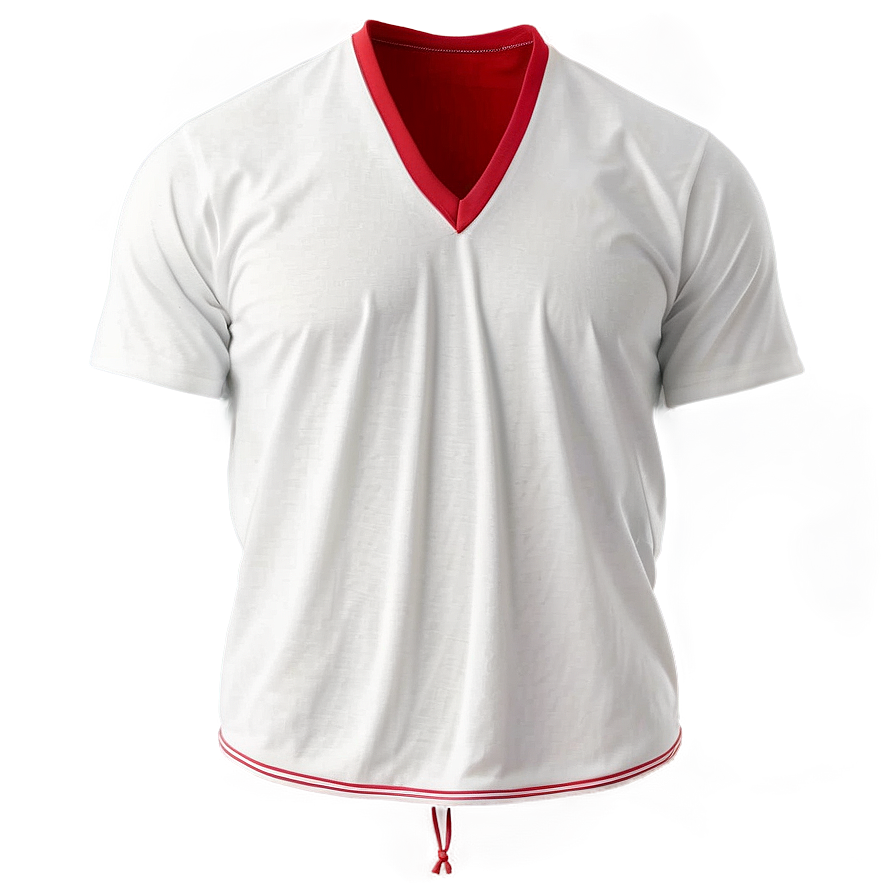 White V-neck Shirt Png 32