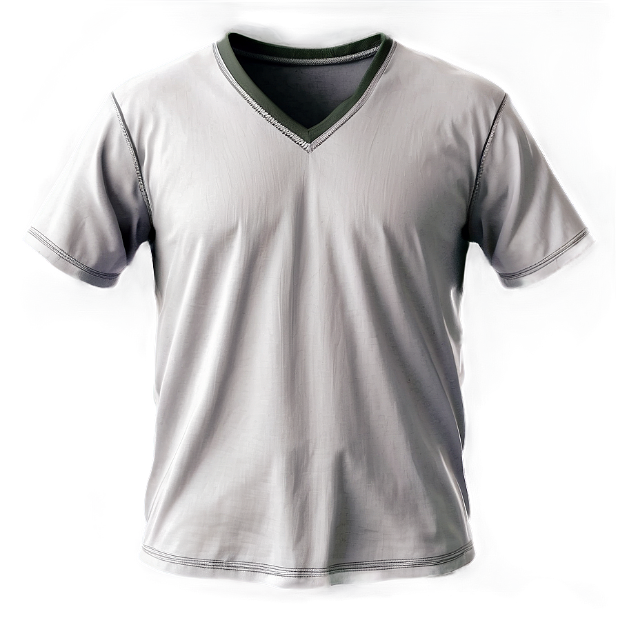 White V-neck T-shirt Png 05252024