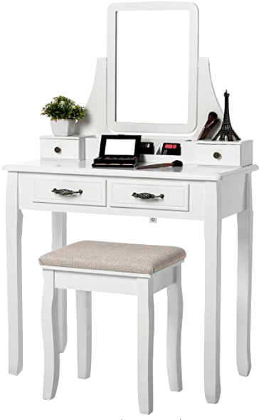 White Vanity Dressing Table With Stool