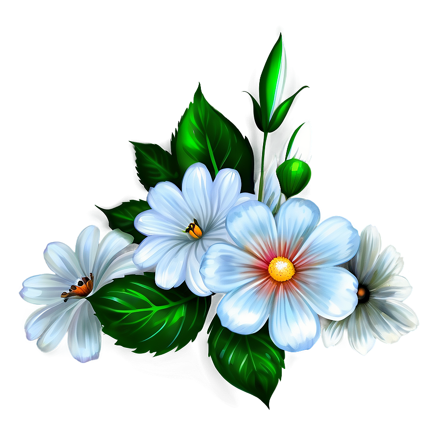 White Watercolor Flower Png 05242024