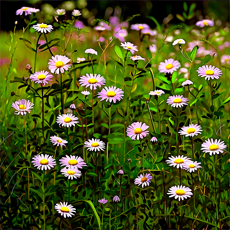 White Wildflowers Field Png Lyw