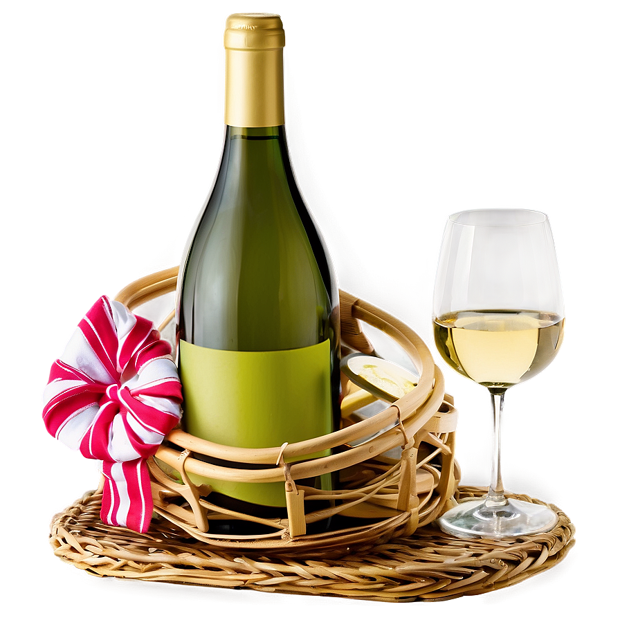 White Wine Picnic Basket Png 38