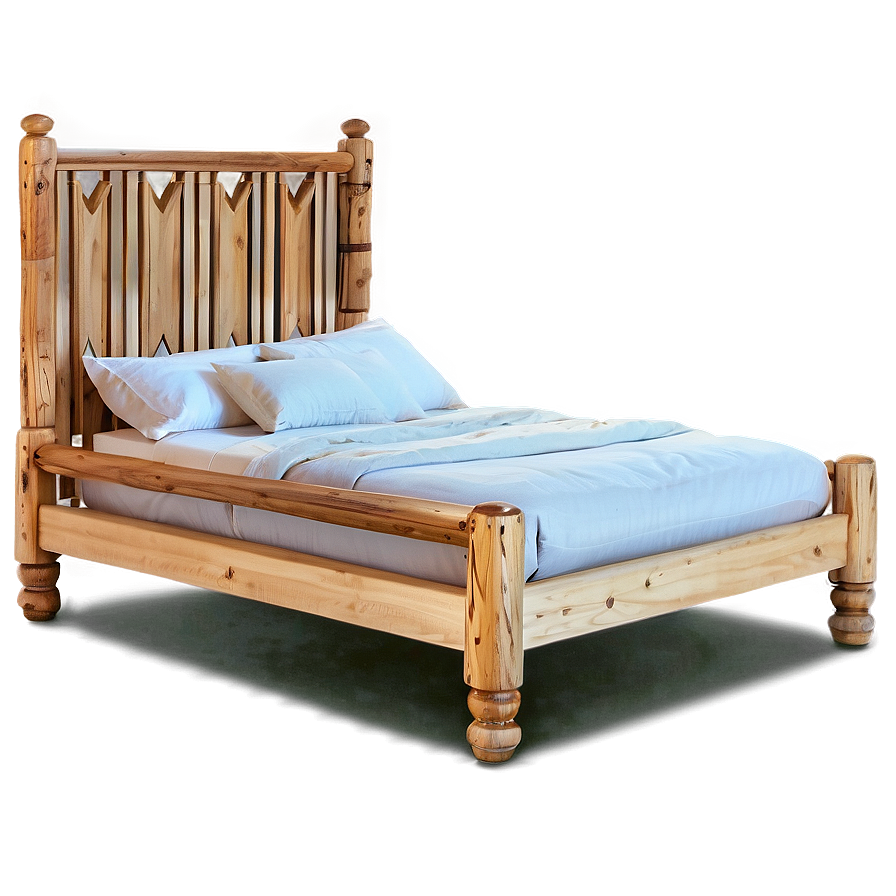 White Wooden Bed Png 26