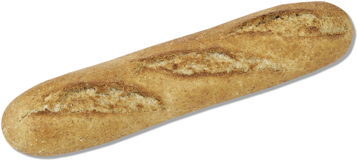 Whole Wheat Baguetteon Plain Background