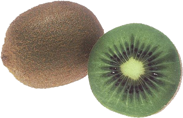 Wholeand Halved Kiwi Fruit