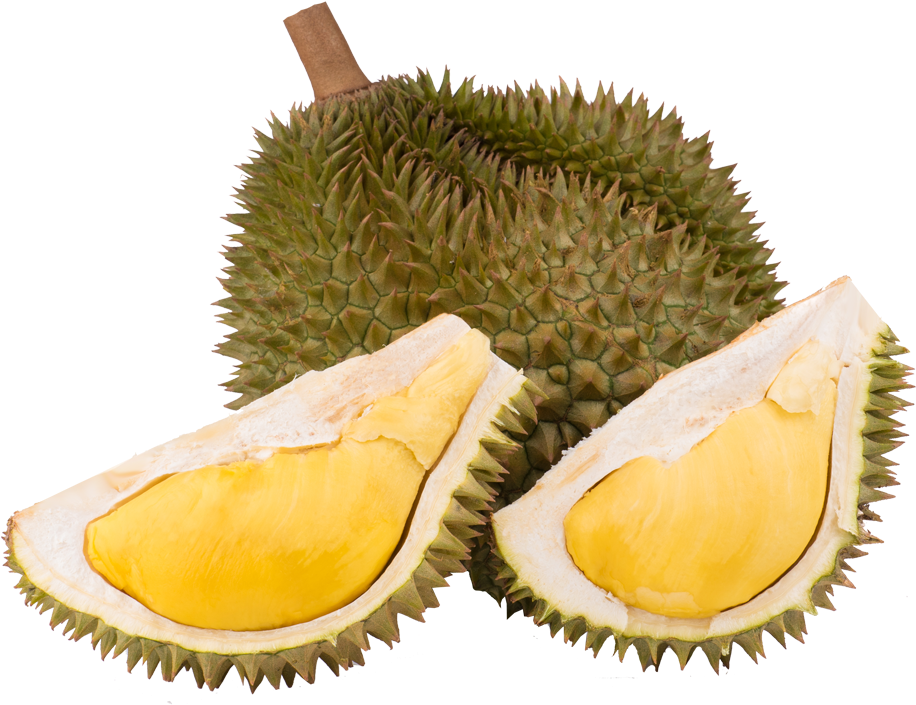 Wholeand Sliced Durian Fruit