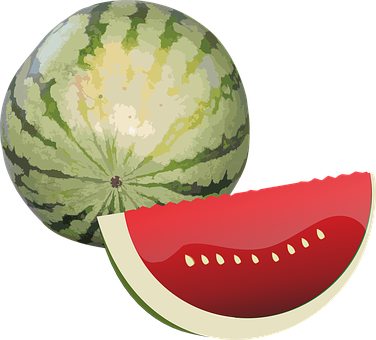 Wholeand Sliced Watermelon Illustration